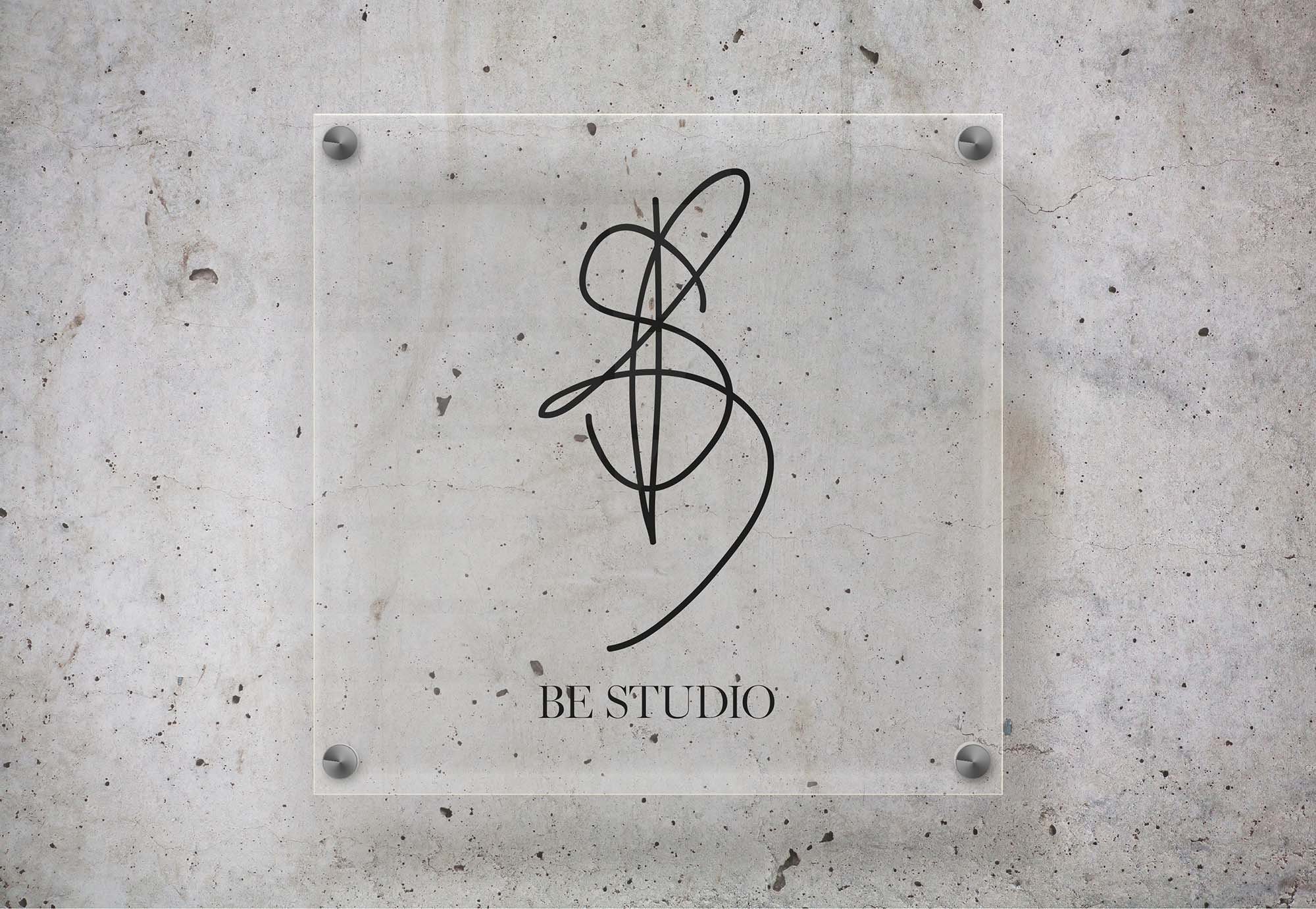 Be studio logo mockup