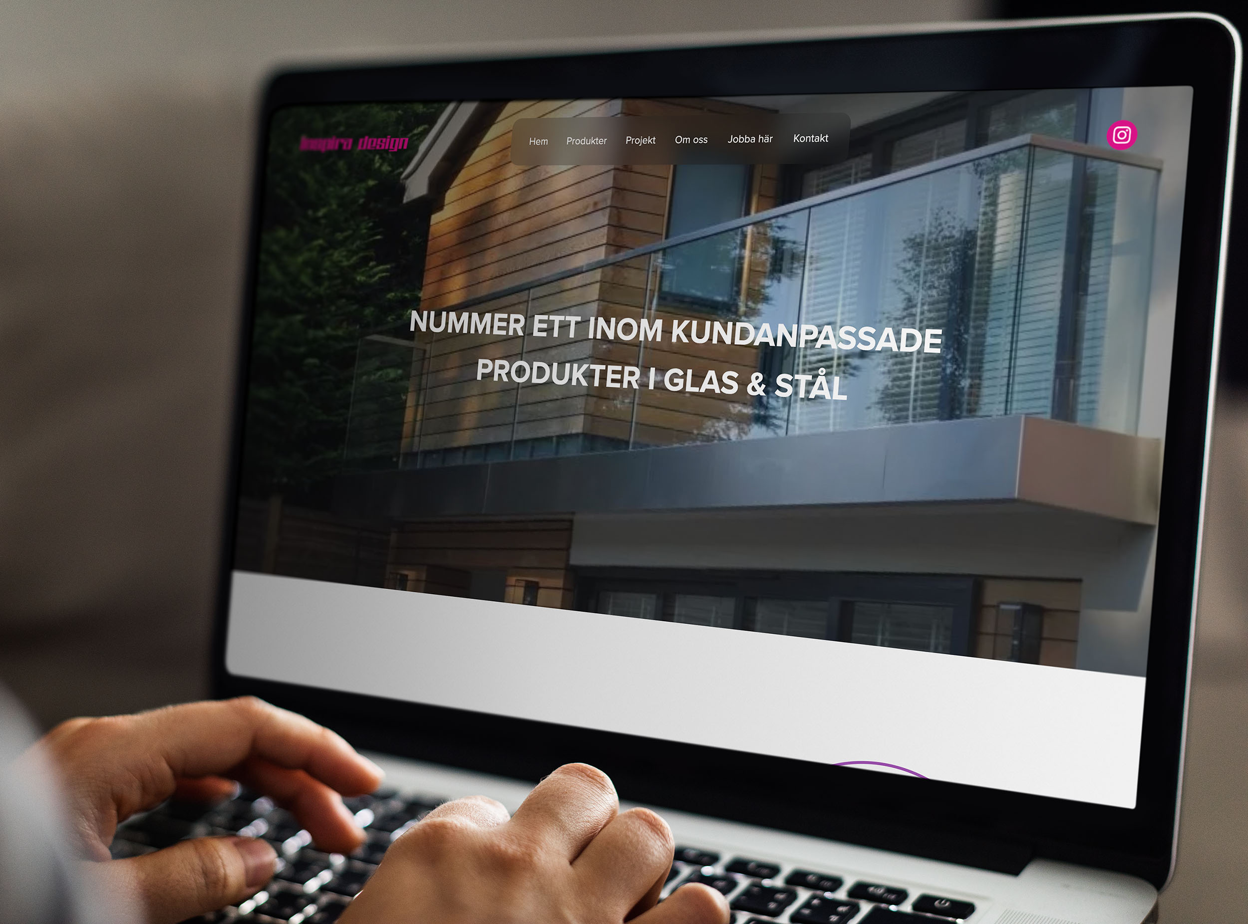 Inspira Design website in Mockup